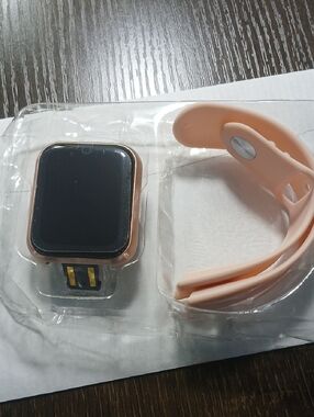 Peach Silicone Smartwatch with Touchscreen